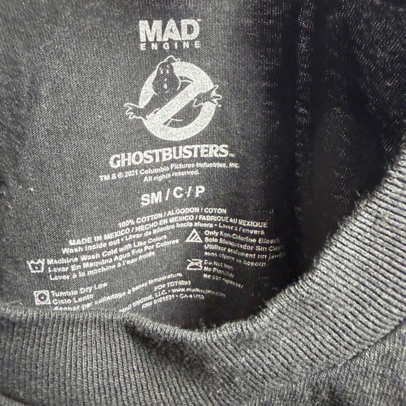 Mad Engine Ghostbusters Long Sleeve Shirt Small Black Distressed Logo Tee - Picture 4 of 4